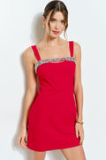 Vestido Rita color plata con piedras